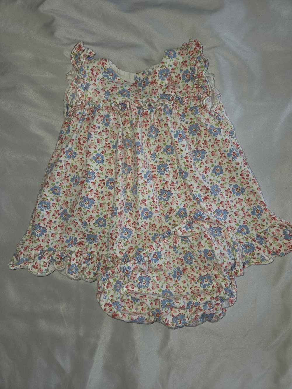 Ralph Lauren Cream Dress with Blue & Pink Floral Print